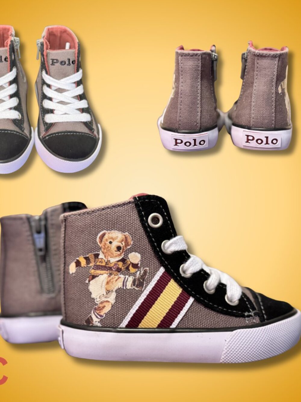 🐻 Polo Ralph Lauren Soccer Bear Solomon Mid Boots – Toddler 4C (NWOT) 🐻